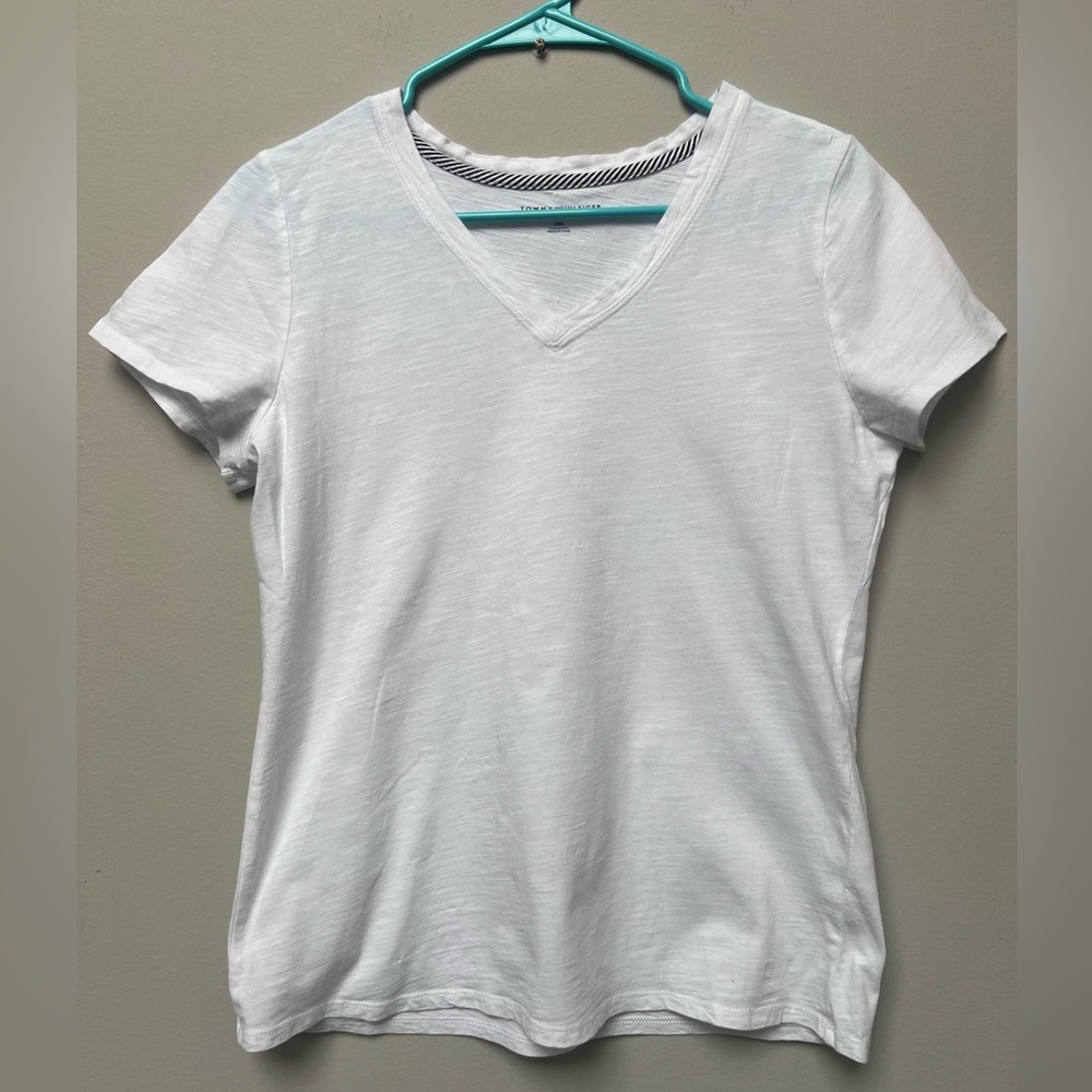 Tommy Hilfiger White Fitted Short Sleeve T-Shirt